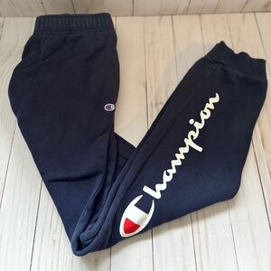 Champion Youth Boys Jogger Sweatpants Size Large 14/16 Navy Blue Log